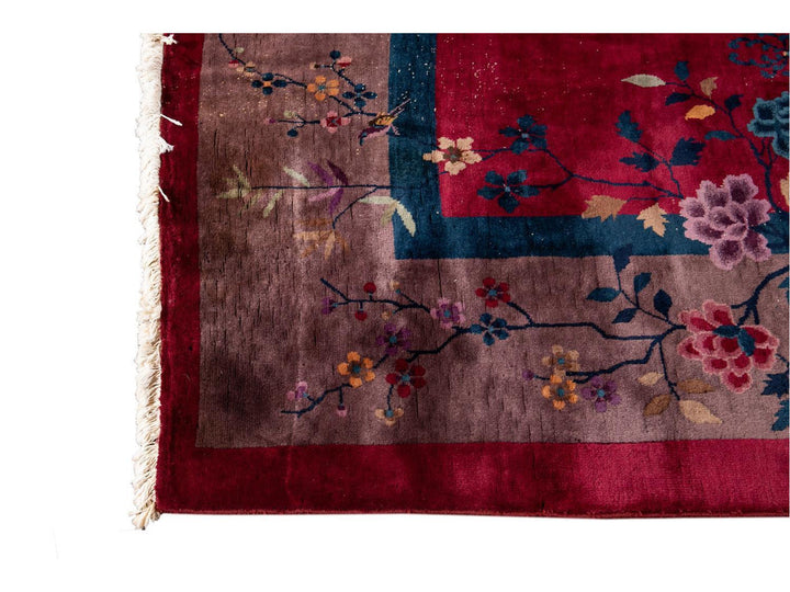 Antique Chinese Art Deco Wool Rug 10 X 14