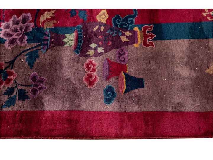 Antique Chinese Art Deco Wool Rug 10 X 14