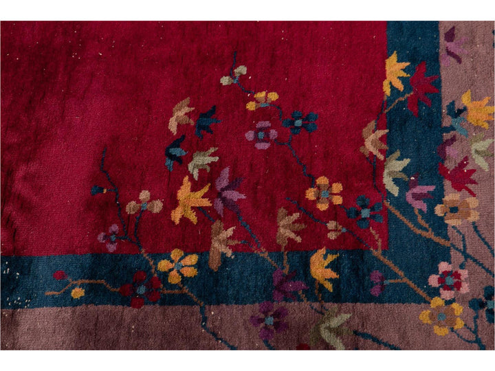 Antique Chinese Art Deco Wool Rug 10 X 14