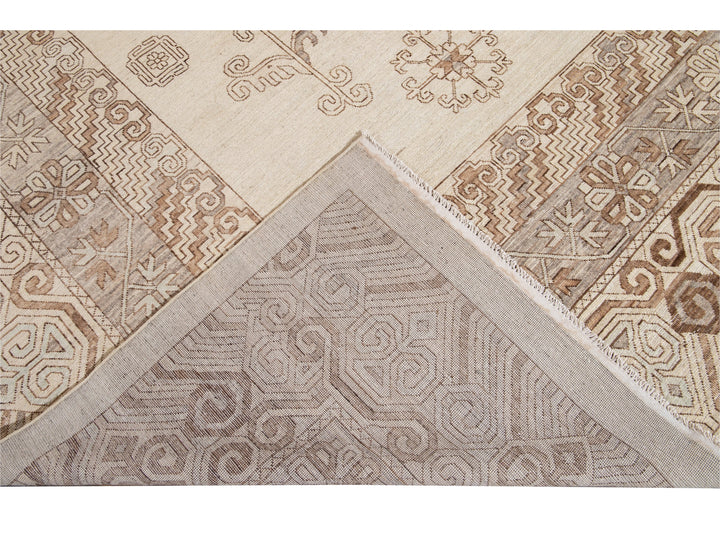 Modern Khotan Style Wool Rug 13 X 17