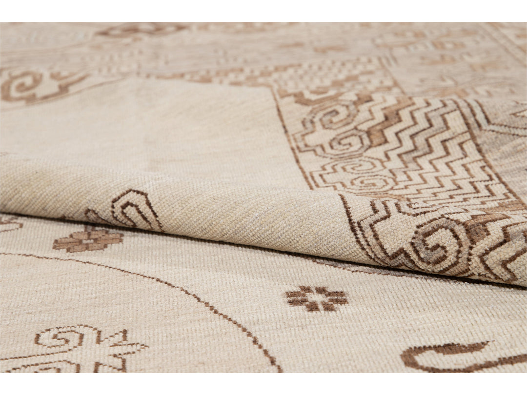 Modern Khotan Style Wool Rug 13 X 17