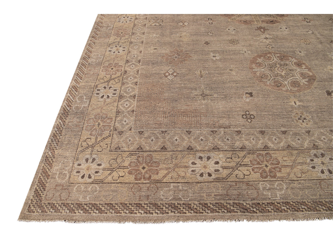 Modern Khotan Style Wool Rug 12 X 16