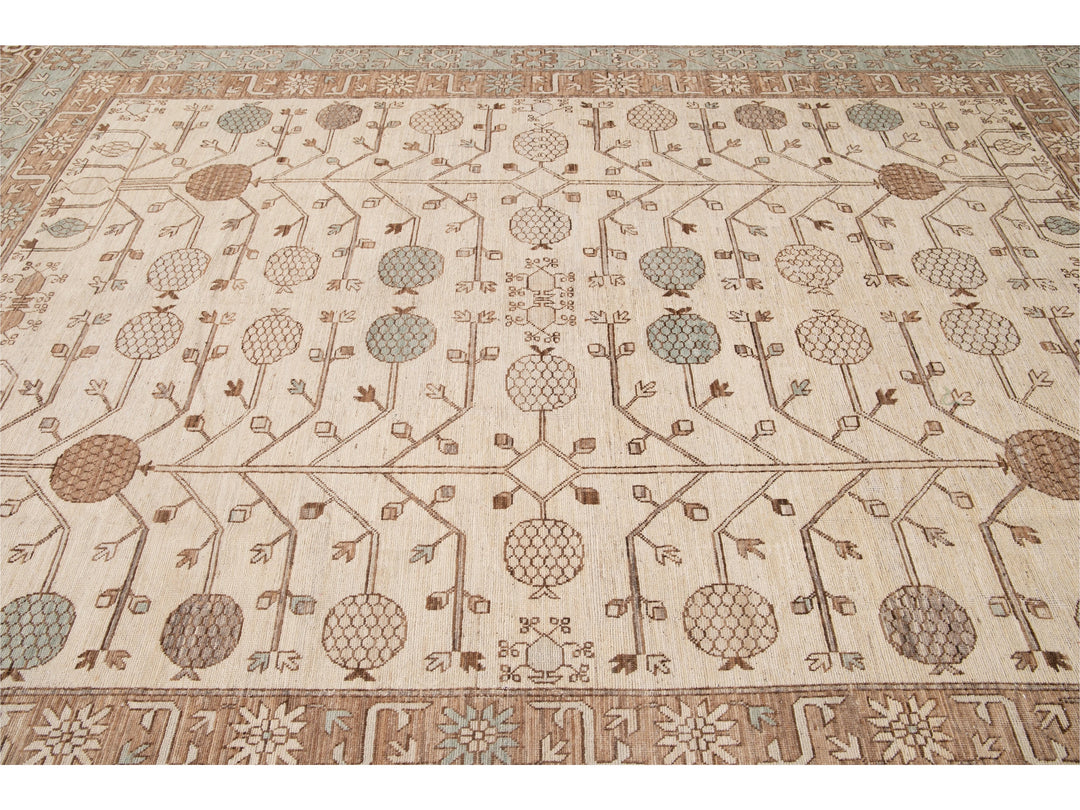 Modern Khotan Style Wool Rug 10 X 13