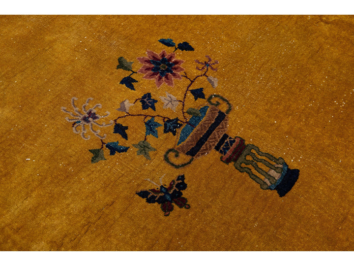 Antique Chinese Art Deco Wool Rug 12 X 21