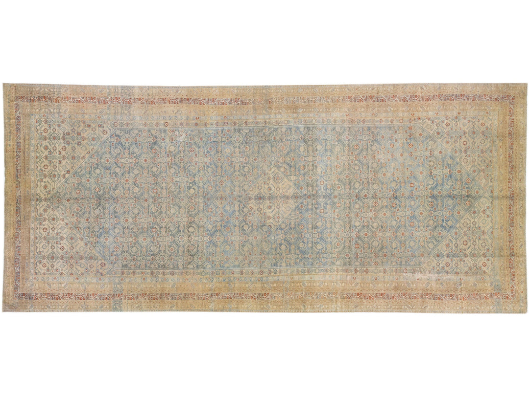 Antique Malayer Wool Rug 7 X 17