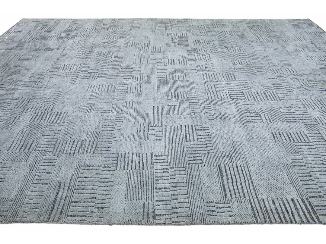 Modern Moroccan Wool Rug 10 X 14