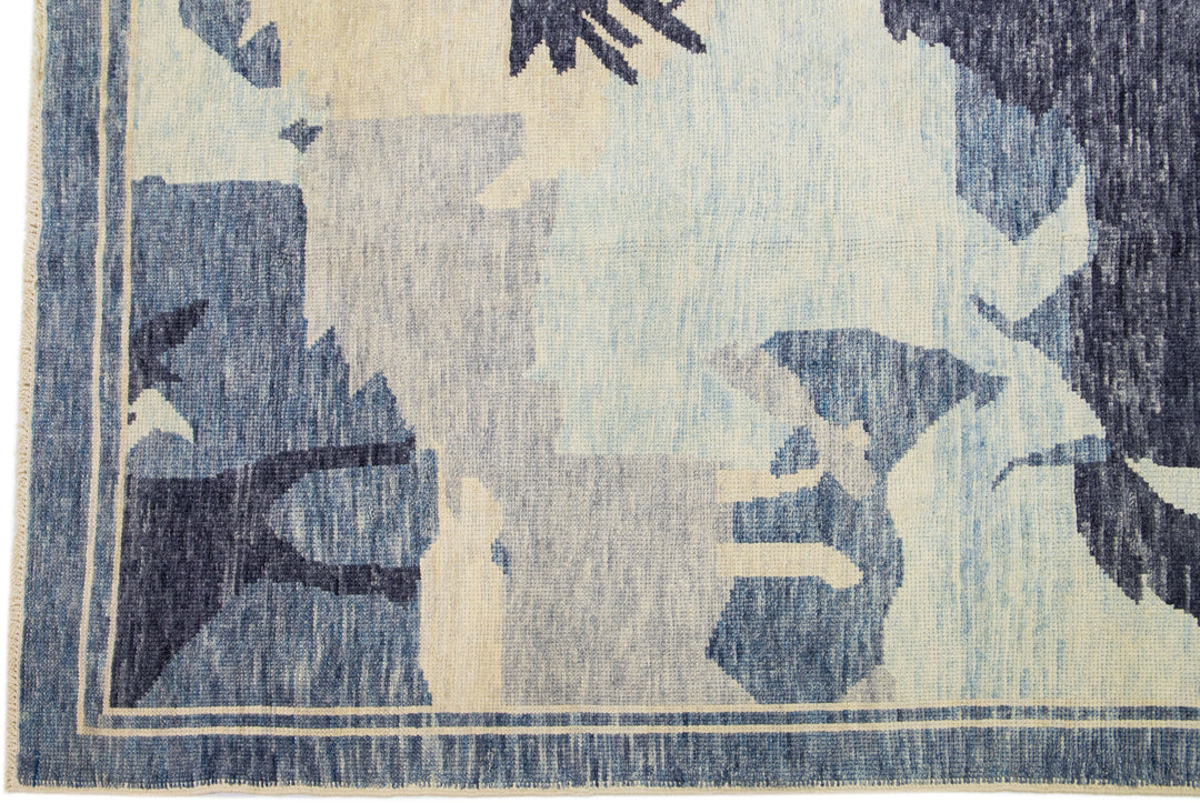 Modern Turkish Wool Rug 11 X 14
