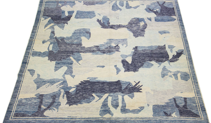Modern Turkish Wool Rug 11 X 14