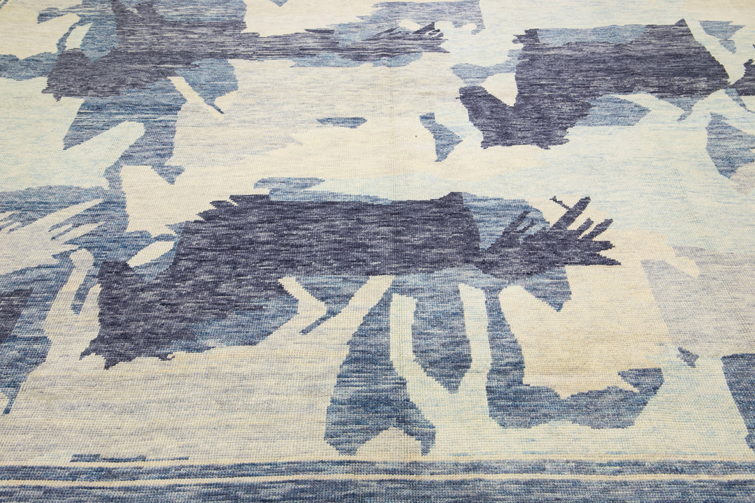 Modern Turkish Wool Rug 11 X 14