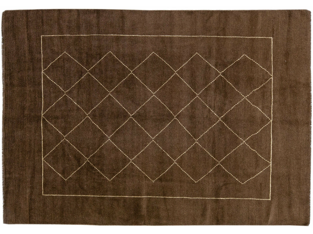 Modern Moroccan Wool Rug 7 X 9