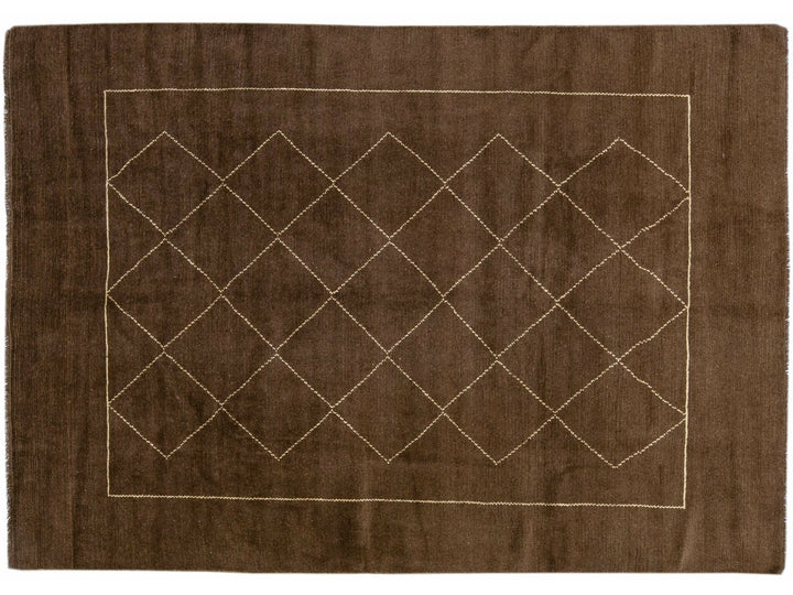Modern Moroccan Wool Rug 7 X 9
