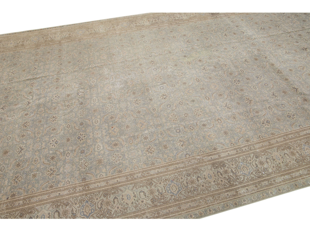 Antique Agra Wool Rug 7 X 15