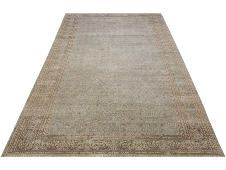 Antique Agra Wool Rug 7 X 15