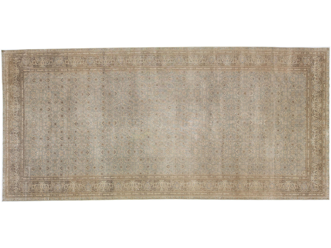 Antique Agra Wool Rug 7 X 15