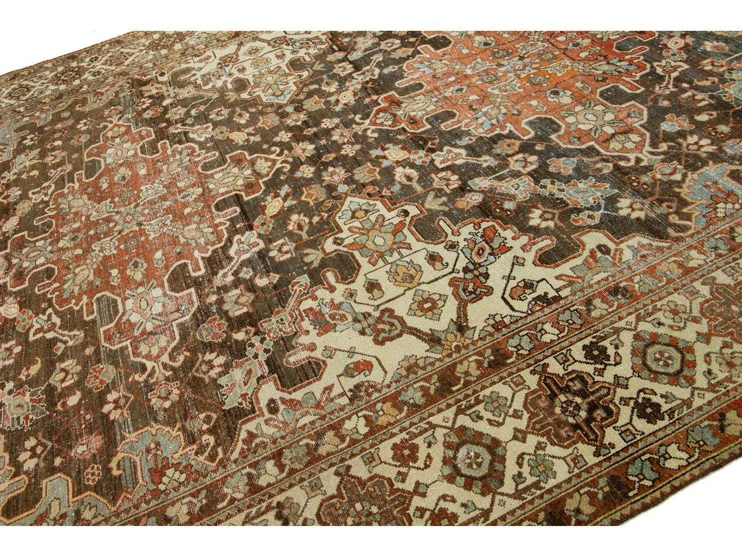 Antique Bakhtiari Wool Rug 11 X 14