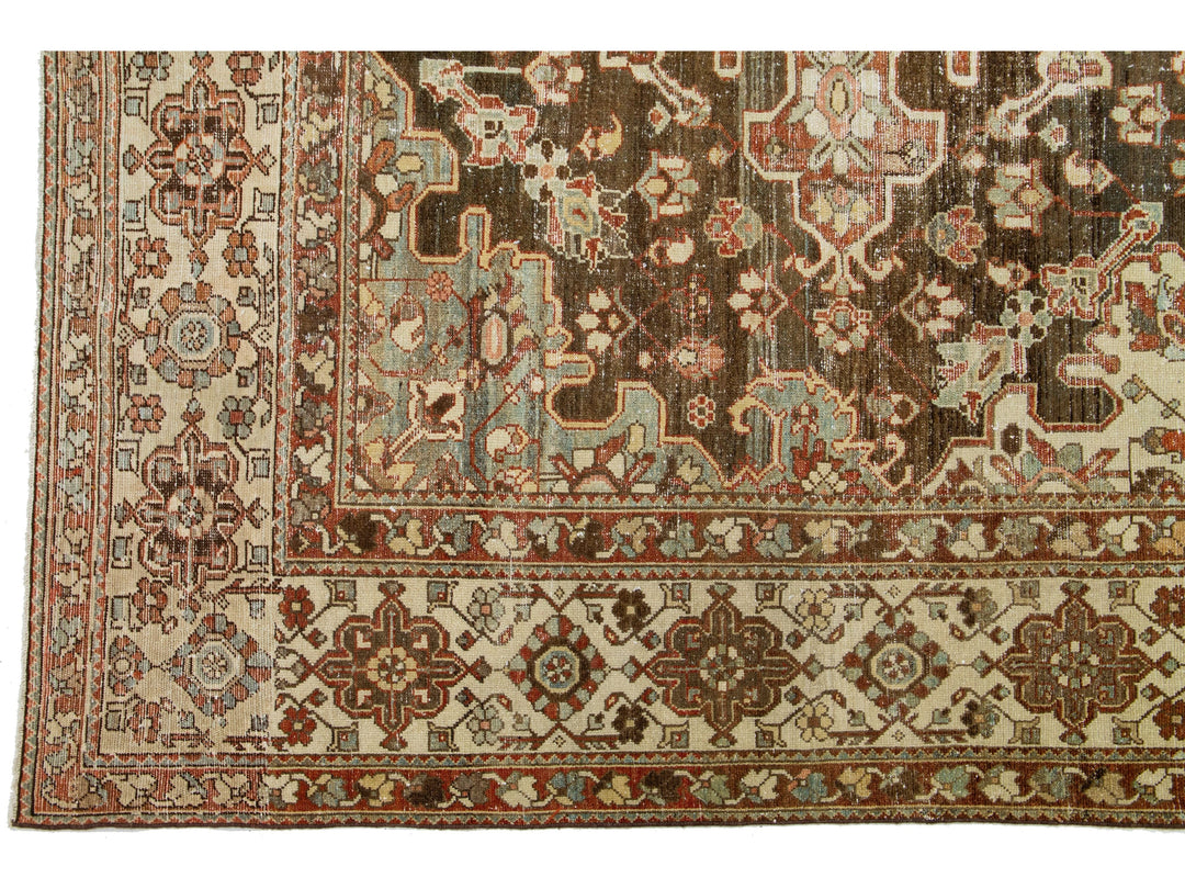 Antique Bakhtiari Wool Rug 11 X 14