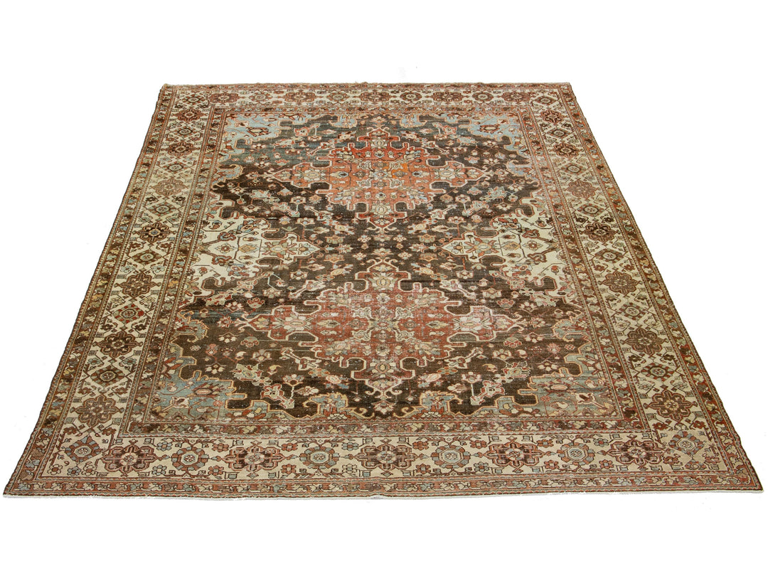 Antique Bakhtiari Wool Rug 11 X 14