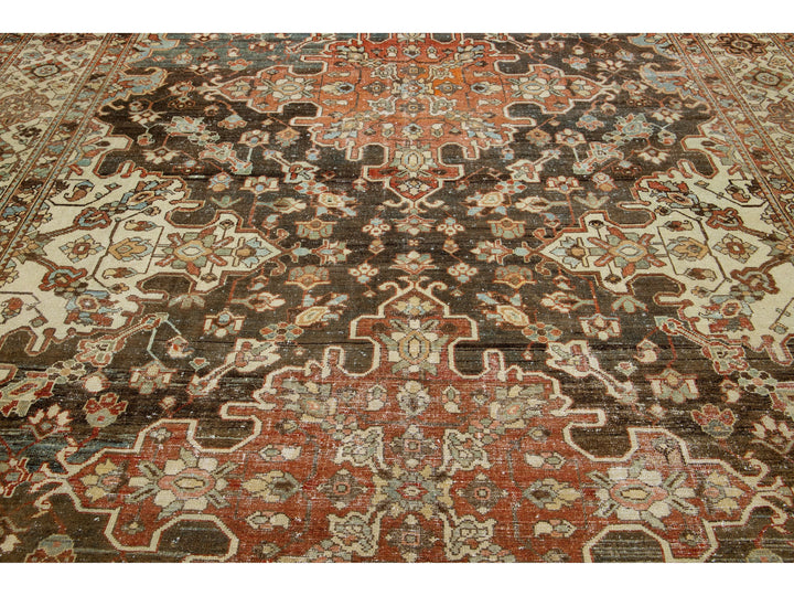 Antique Bakhtiari Wool Rug 11 X 14