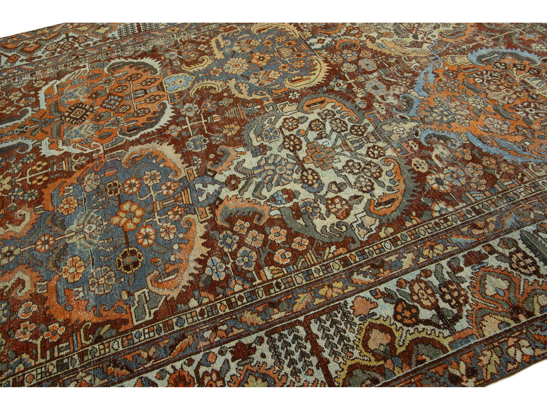 Antique Bakhtiari Wool Rug 10 X 13