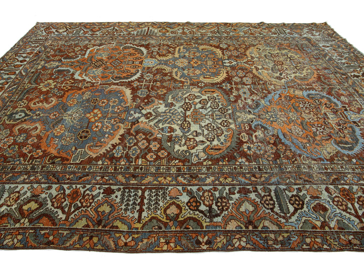 Antique Bakhtiari Wool Rug 10 X 13