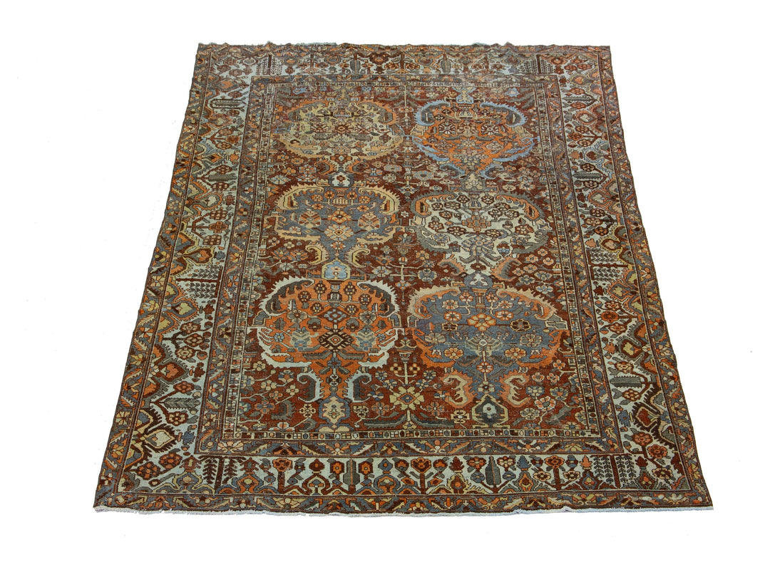 Antique Bakhtiari Wool Rug 10 X 13