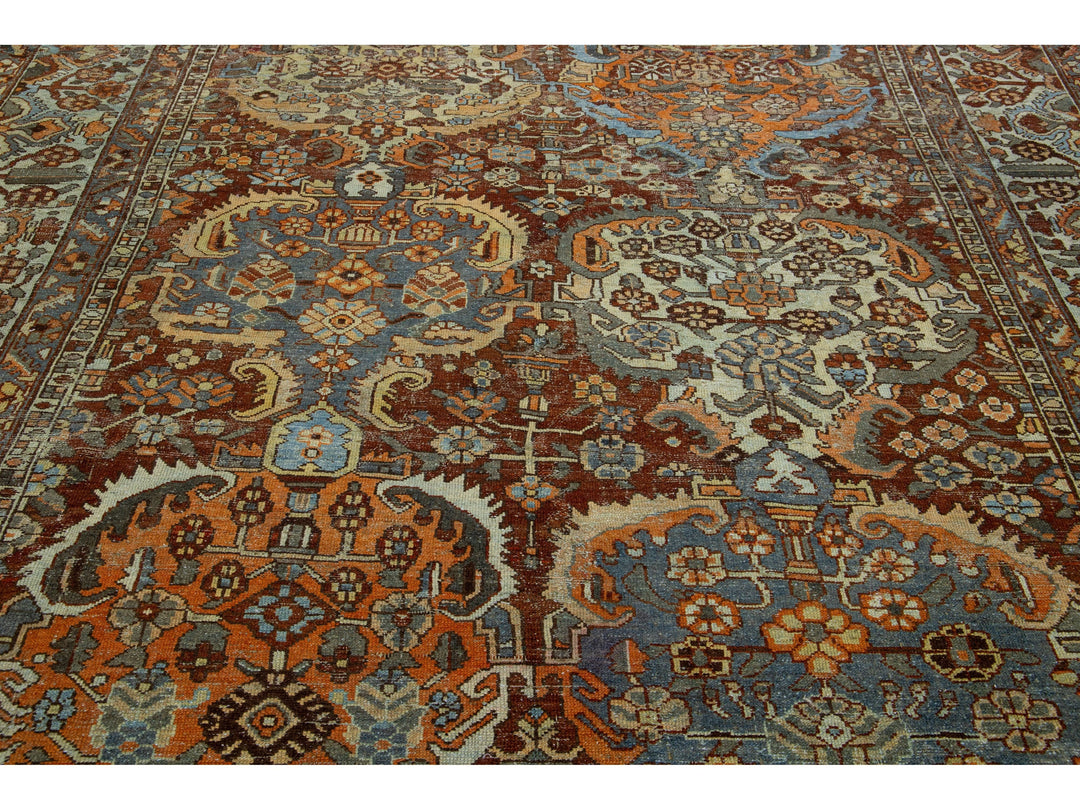 Antique Bakhtiari Wool Rug 10 X 13