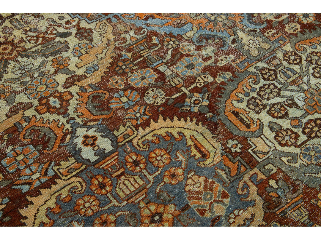 Antique Bakhtiari Wool Rug 10 X 13