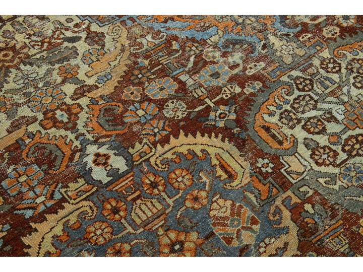 Antique Bakhtiari Wool Rug 10 X 13