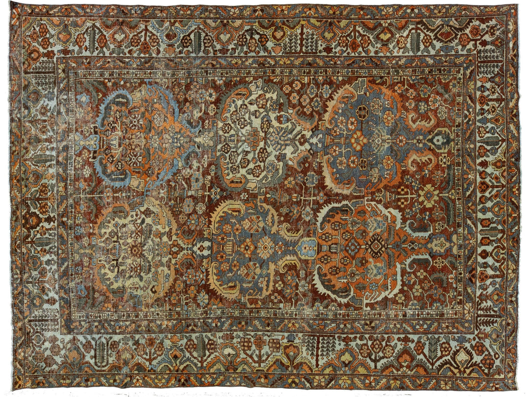 Antique Bakhtiari Wool Rug 10 X 13
