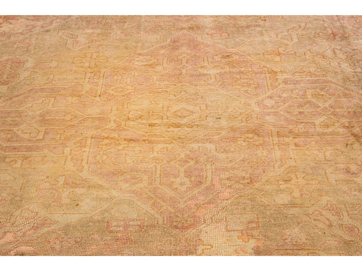 Antique Oushak Wool Rug 15 X 19