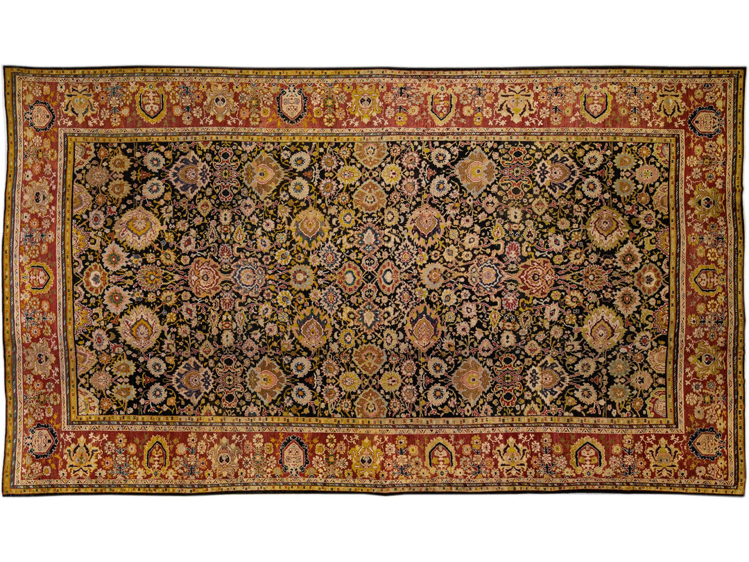 Antique Sultanabad Wool Rug 13 X 22