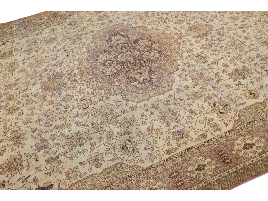 Antique Agra Wool Rug 9 X 12