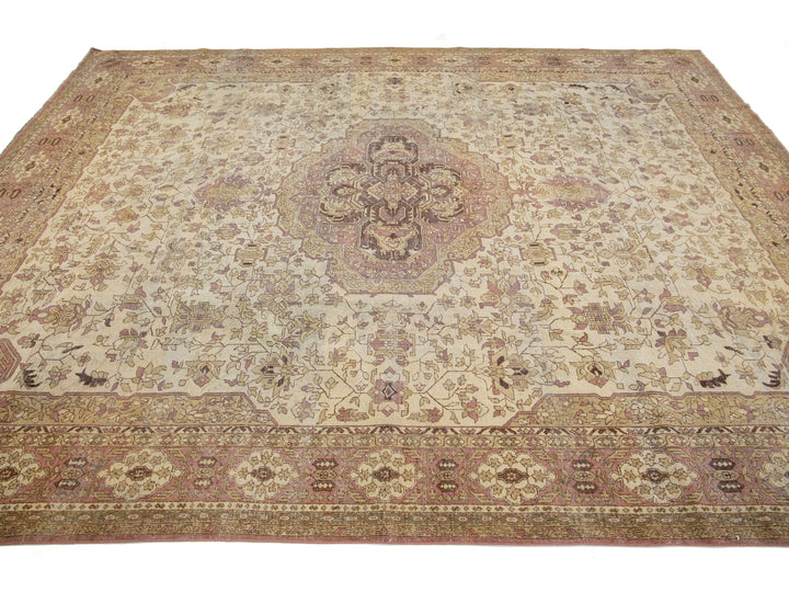 Antique Agra Wool Rug 9 X 12