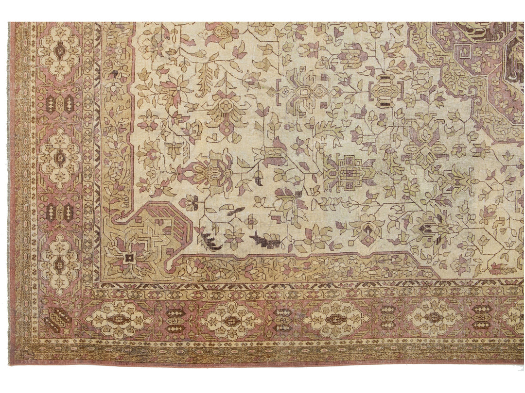 Antique Agra Wool Rug 9 X 12