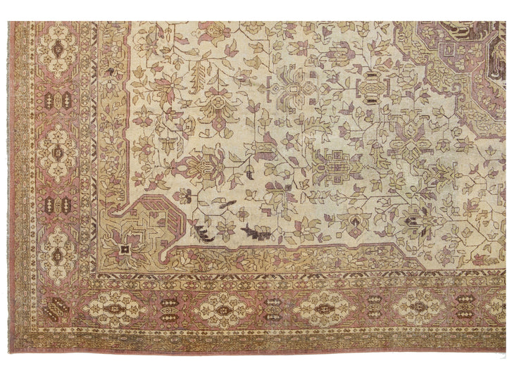 Antique Agra Wool Rug 9 X 12