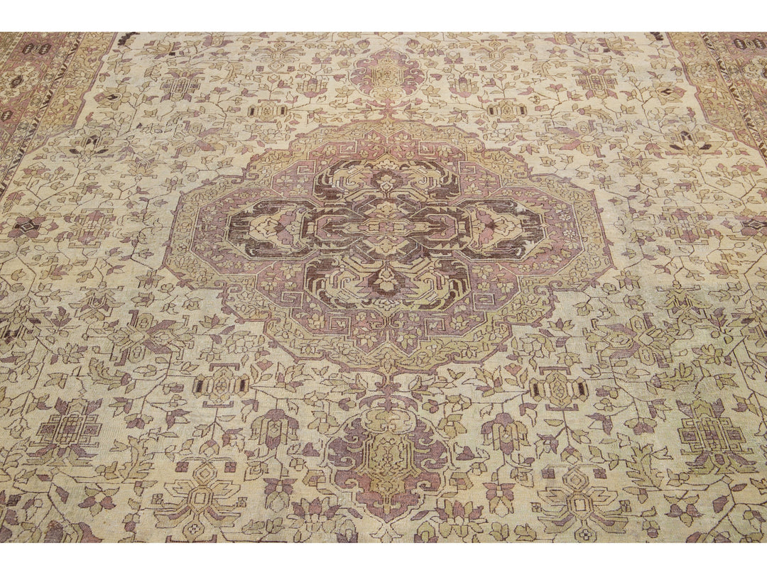 Antique Agra Wool Rug 9 X 12