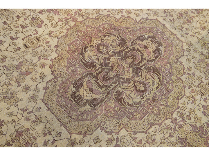 Antique Agra Wool Rug 9 X 12