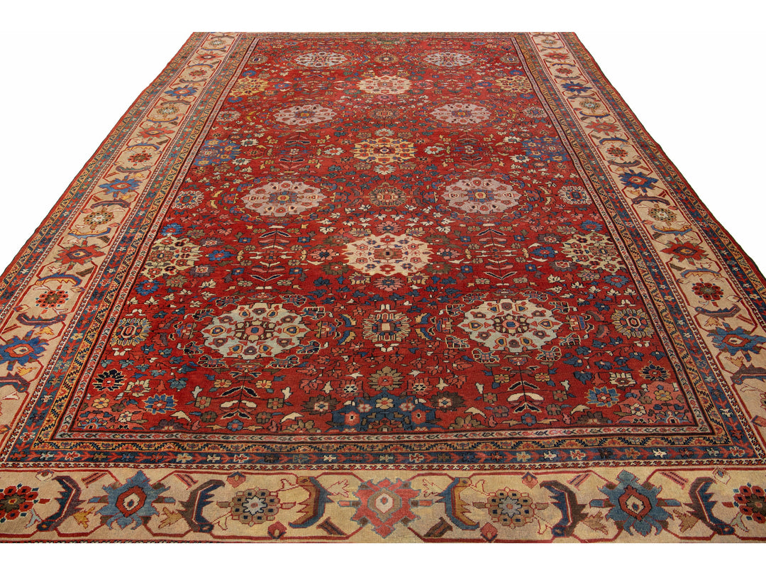 Antique Sultanabad Wool Rug 10 X 14