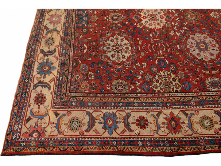 Antique Sultanabad Wool Rug 10 X 14