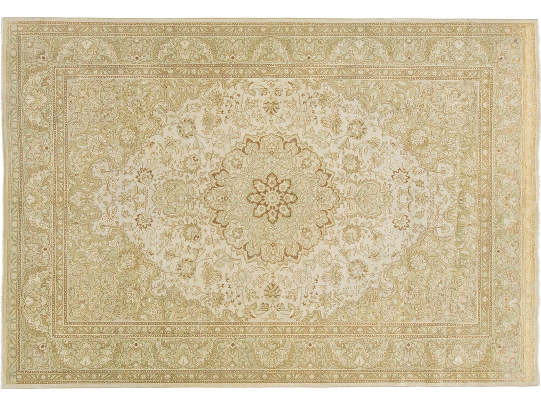 Antique Tabriz Wool Rug 7 X 10