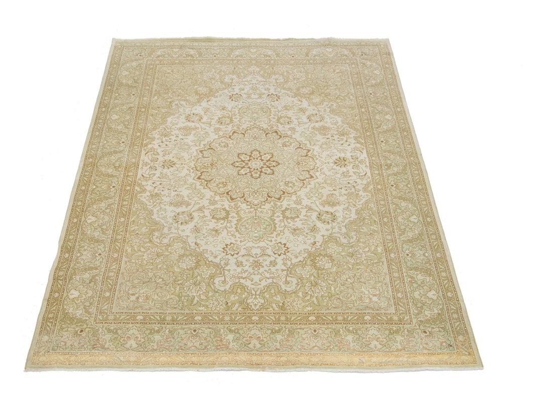 Antique Tabriz Wool Rug 7 X 10