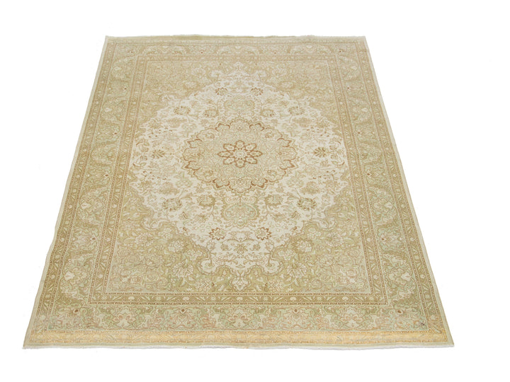 Antique Tabriz Wool Rug 7 X 10