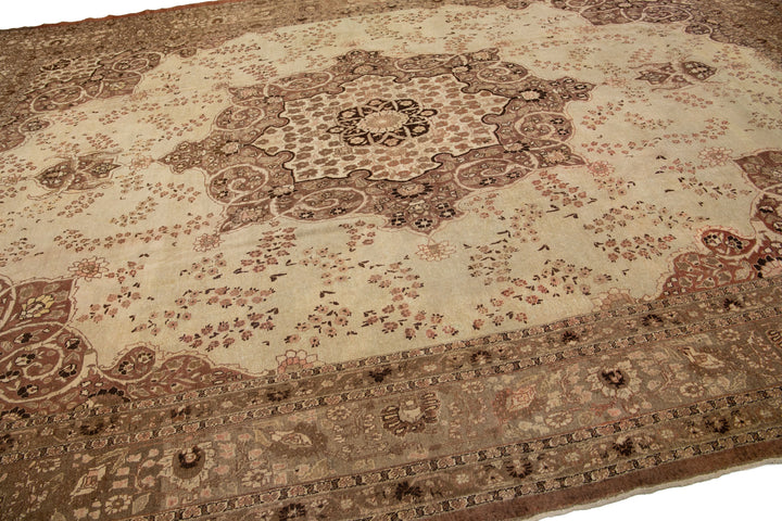 Antique Persian Tabriz Wool Rug 11 X 16