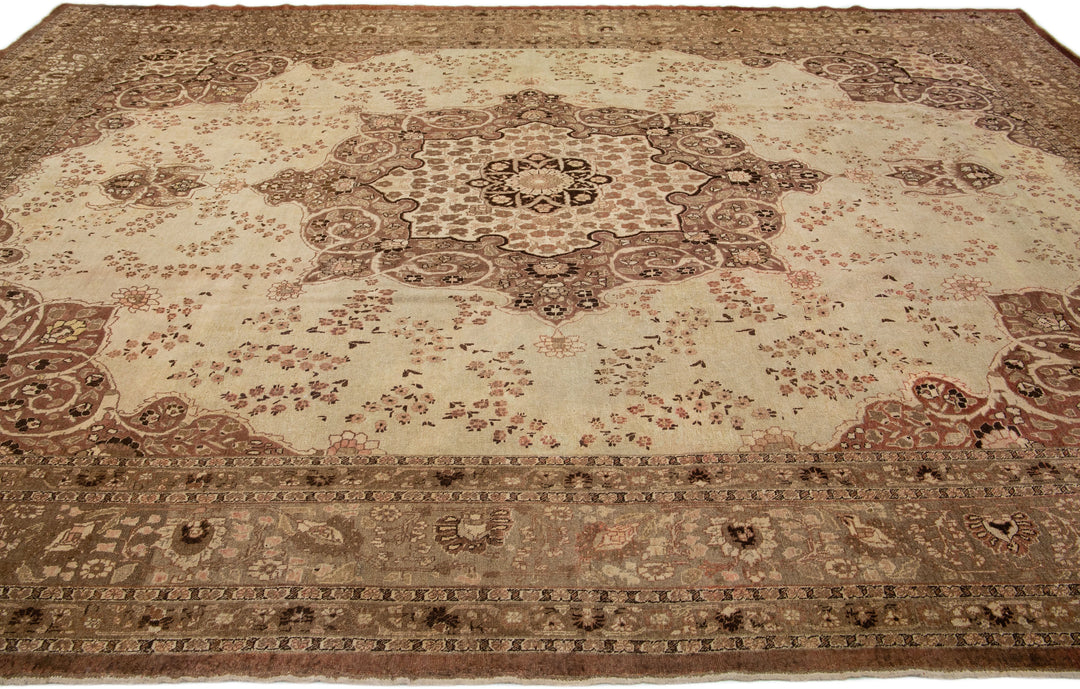 Antique Persian Tabriz Wool Rug 11 X 16