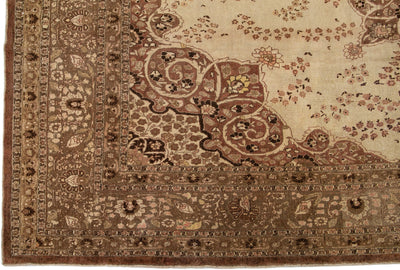 Antique Persian Tabriz Wool Rug 11 X 16