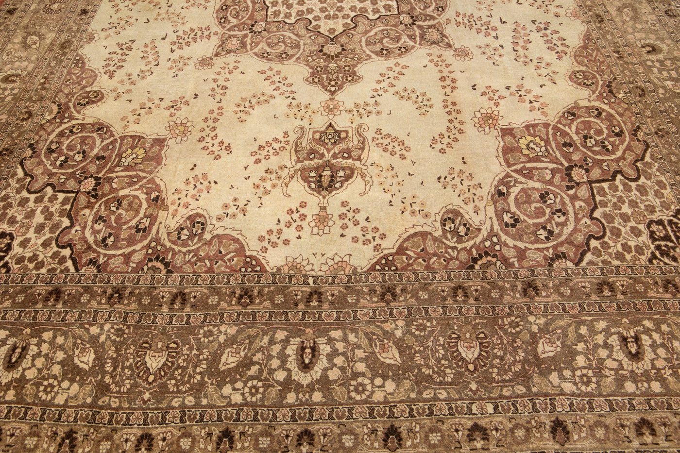 Antique Persian Tabriz Wool Rug 11 X 16