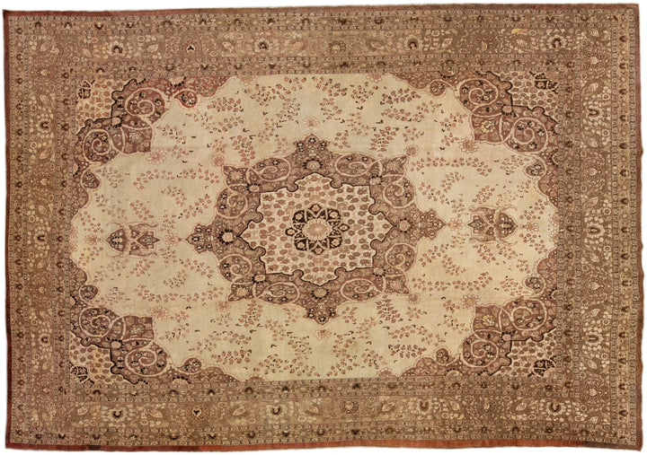 Antique Persian Tabriz Wool Rug 11 X 16