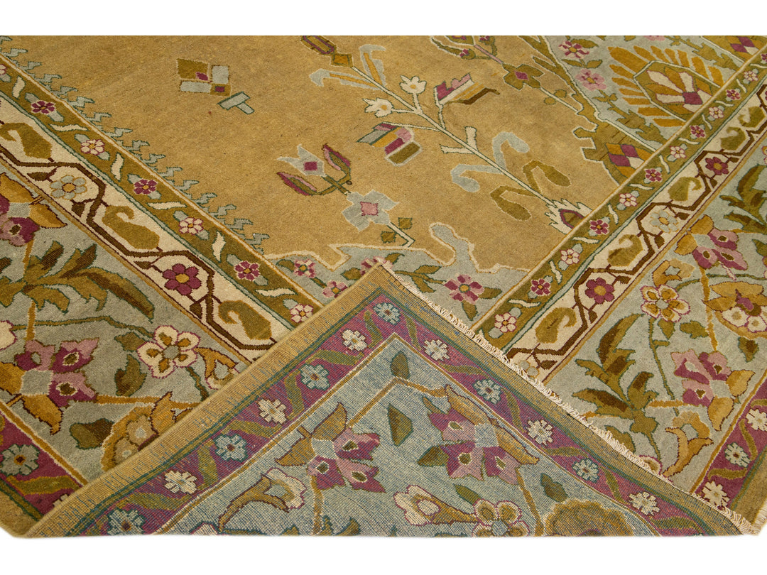 Antique Indian Agra Wool Rug 14 X 20