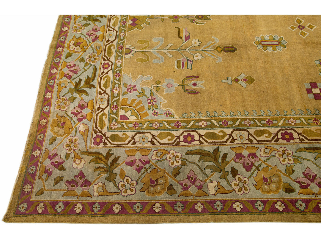Antique Indian Agra Wool Rug 14 X 20