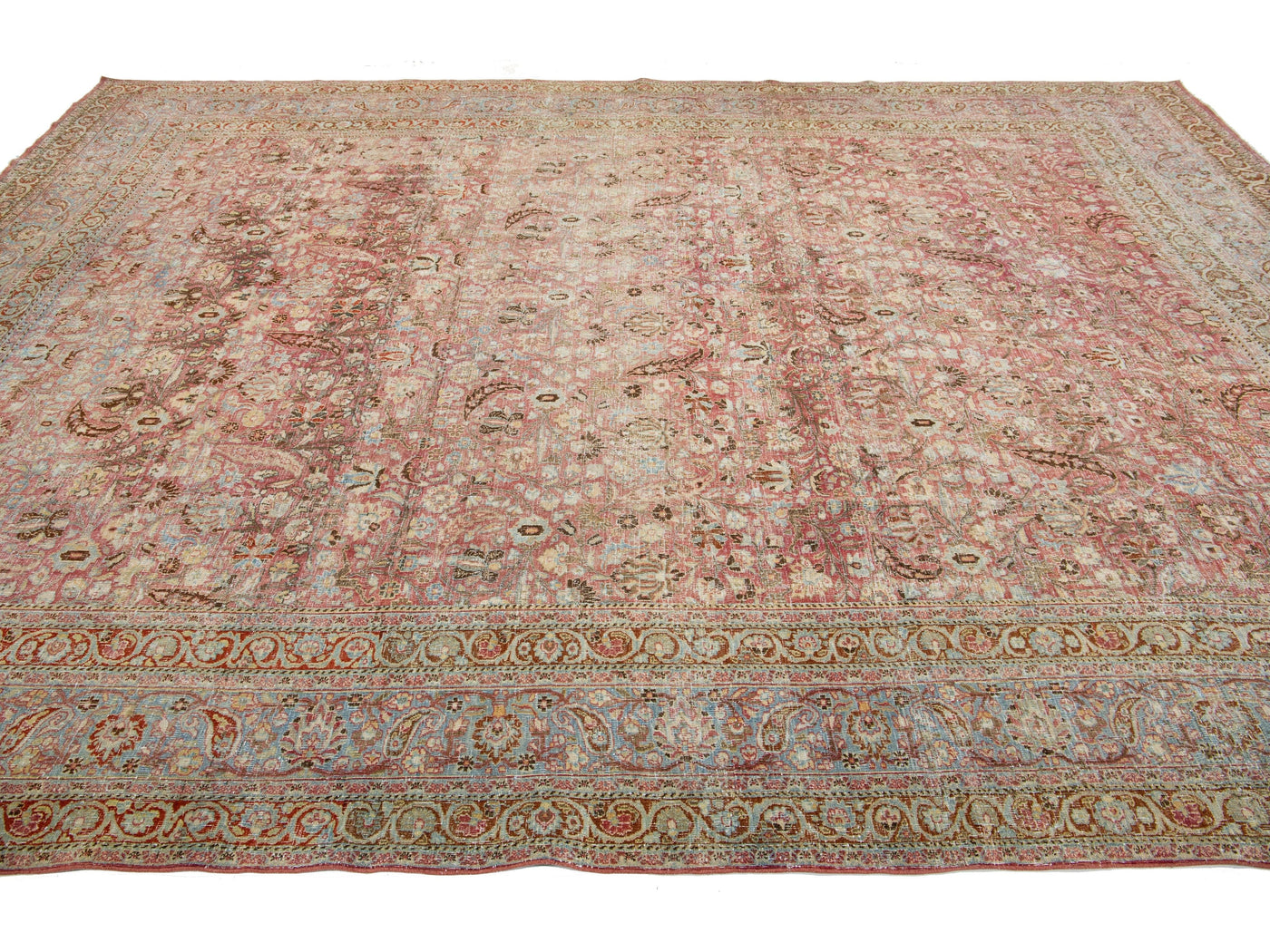 Antique Mashad Wool Rug 10 x 14
